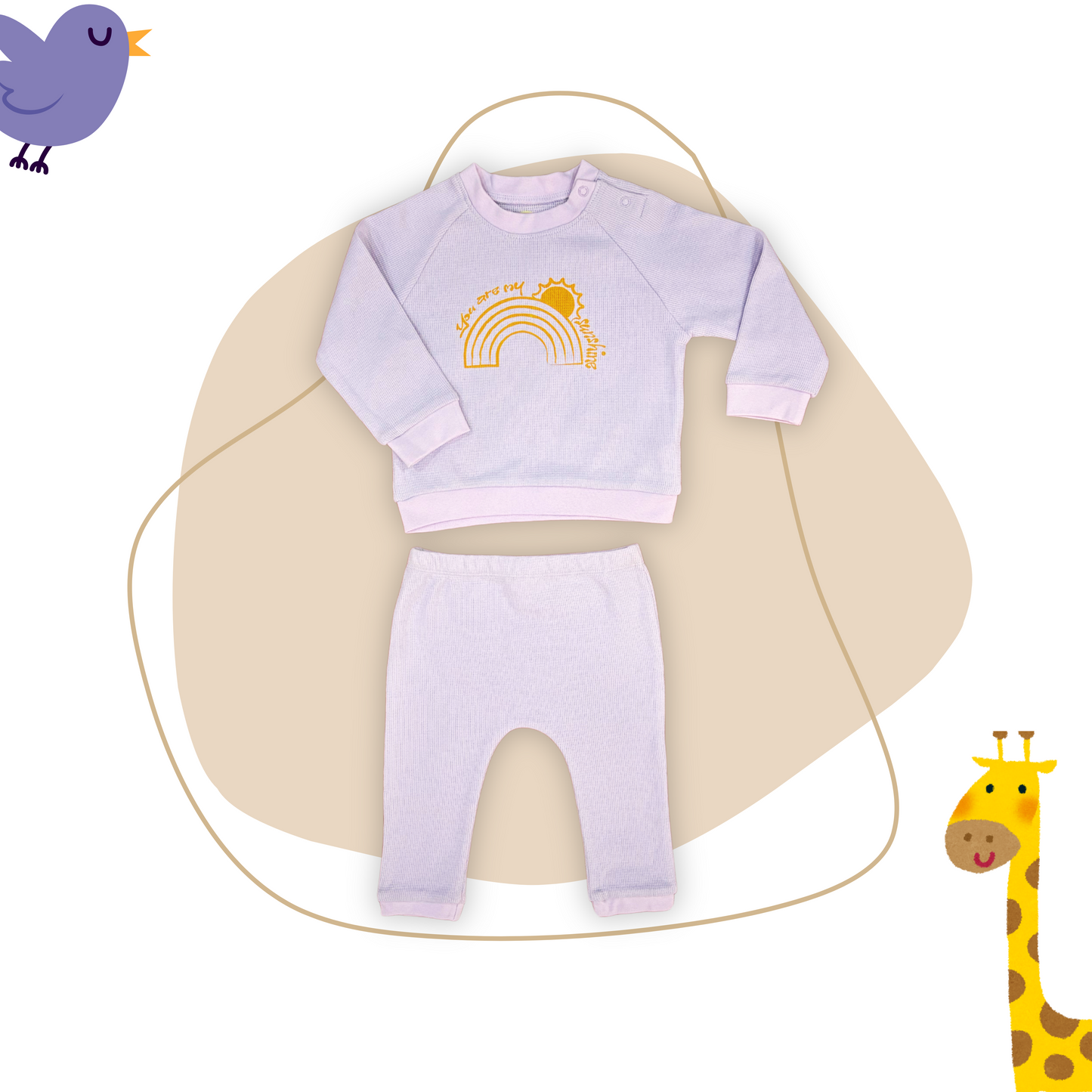 Lavender Sunshine - Sweatshirt and Pajama Set