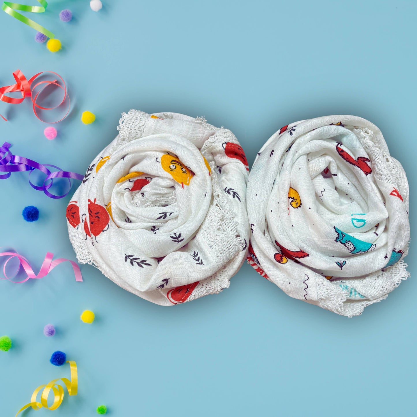 Fruity Roar Duo - Pure Cotton Baby Swaddle