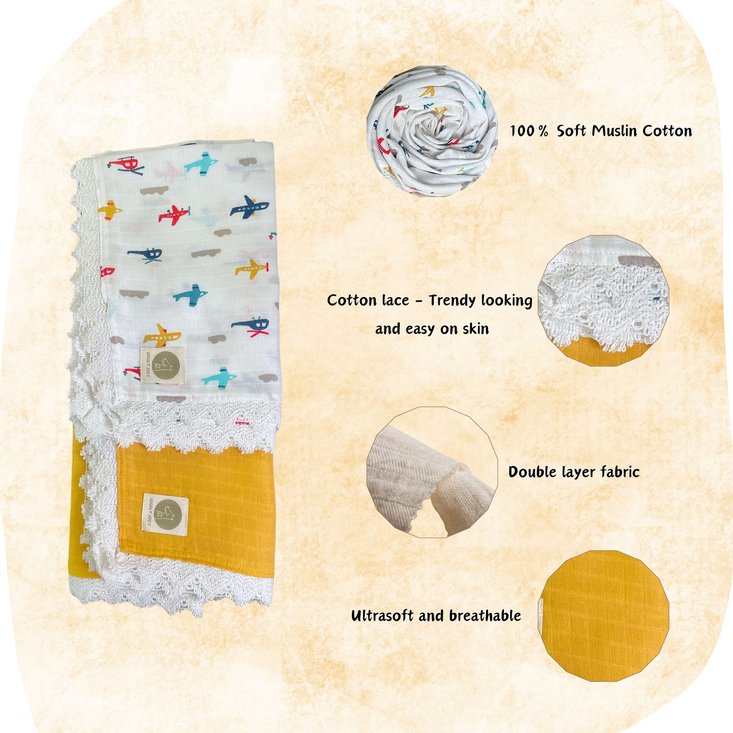 Sunny Skies Duo - Pure Cotton Baby Swaddle