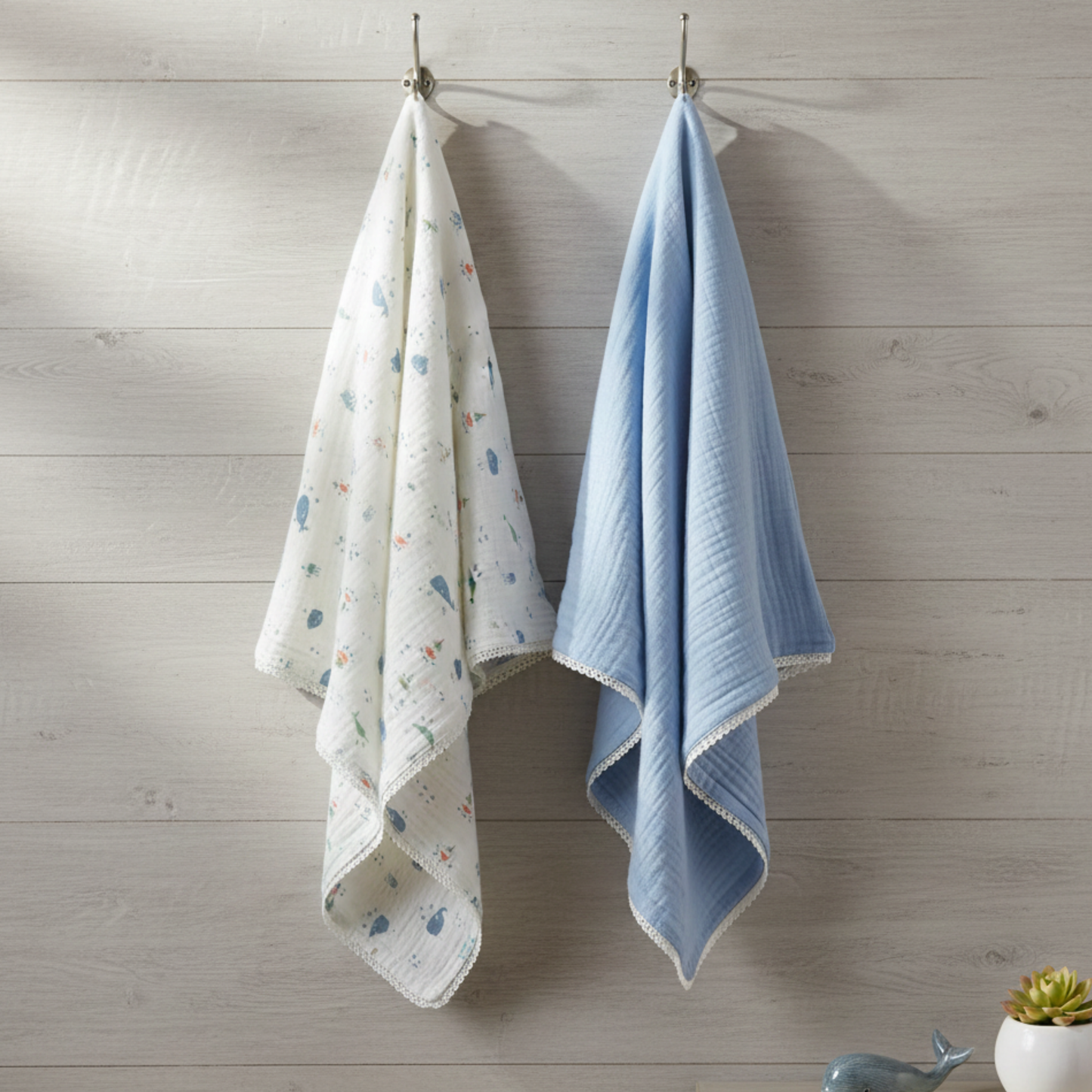 Seaside Snuggles Duo- Set of 2 Baby Swaddles (XL Size)