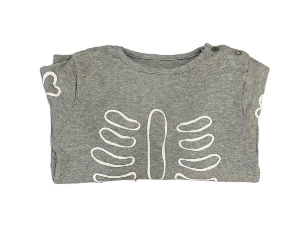 Grey Skeleton - Baby Comfortable Organic Cotton Sleepsuits & Bodysuits - 9 months - 12 months - Image 3