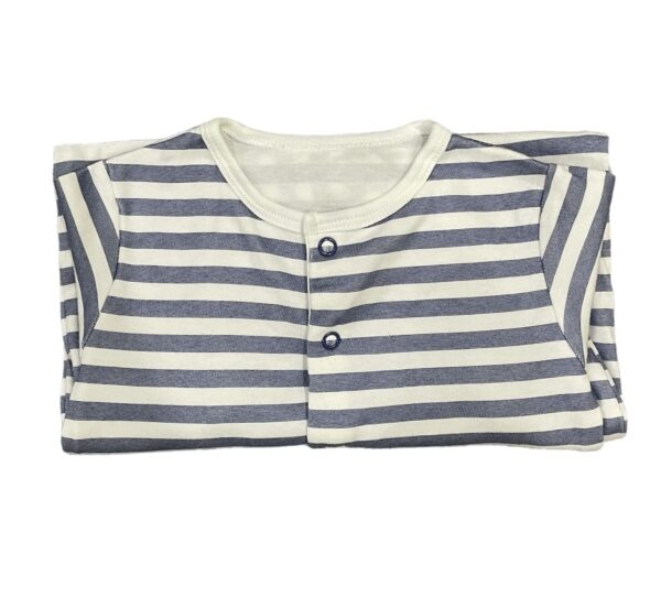 Grey Stripe - Baby Comfortable Organic Cotton Sleepsuits & Bodysuits - 12 months - 18 months - Image 2